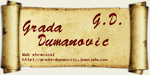 Grada Dumanović vizit kartica